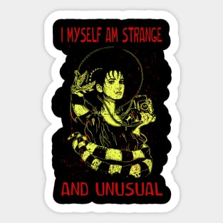 Retro Art I Myself Am Strange And Unusual Quotes Sticker